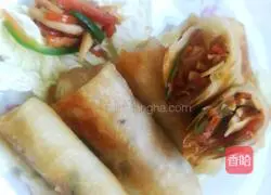 Illustration of how to make spring rolls 13