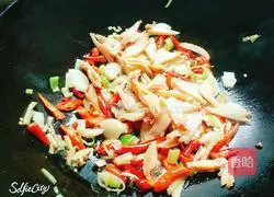 Illustration of how to make fried abalone with asparagus 4