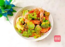 Illustration of how to make fried shrimps with broccoli 14