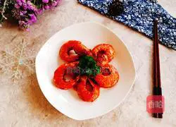 Illustration of braised prawns in oil 13