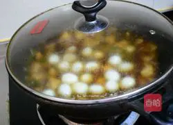 Braised Pork Illustration of how to cook quail eggs 7