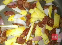 Illustration of how to make sausage and potatoes 6