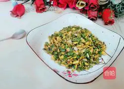 Illustration of how to make long beans and scrambled eggs 11