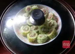 Illustration of how to make bitter melon stuffed with meat 7