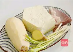 Illustration of how to make lotus root bean curd 1