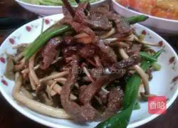 Illustration of how to make fried beef tenderloin with tea tree mushrooms 7