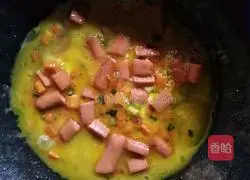 ham, sausage, and eggs Illustration of how to make cakes 5