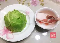 Illustration of how to make stir-fried cabbage and meat 1