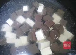 Illustration of braised tofu and pig blood 1