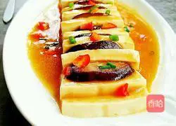 Illustration of how to make fried mushroom slices and steamed tofu 10