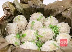 Illustration of how to make steamed rice balls 10
