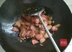 Illustration of how to make dried bacon and stir-fried beans 7