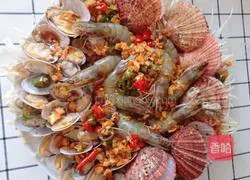 Illustration of how to make steamed spicy seafood platter 8