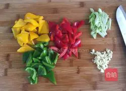 Illustration of how to make scrambled eggs with colored peppers 3