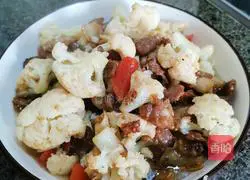 Illustration of how to make stir-fried cauliflower and meat 20
