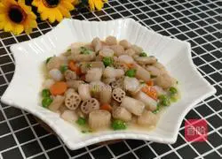 Illustration of how to make stir-fried shrimps with lotus roots 8