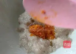 Illustration of how to make steamed shrimp and cherry meat tofu 6