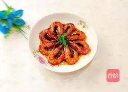 Illustration of braised prawns in oil 1