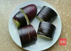 Illustration of how to make eggplant stuffed with meat 2
