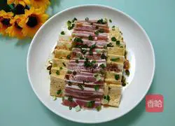 Illustration of how to make steamed old tofu with pork belly and bacon 11