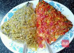 Illustration of how to make fish head with chopped pepper 9