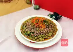 Illustration of how to make steamed edamame with minced meat 11