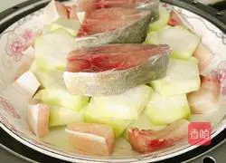 Illustration of how to make steamed loofah 6