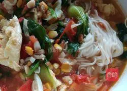 Illustration of how to make tomato and egg noodles 8