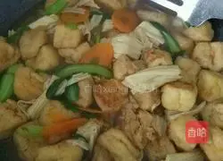 Braised tofu Illustration of how to soak bean curd and rapeseed 2