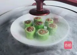 Illustration of how to make loofah stuffed meat 5