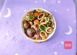 Illustration of how to make fried squid with onions and mushrooms 1