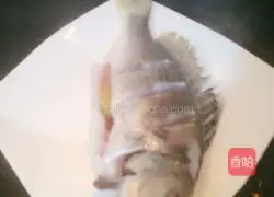 Illustration of steamed yellow spine fish 3