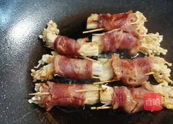 #Hebei#Enoki mushroom bacon roll recipe illustration 8