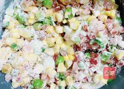 Illustration of how to make steamed rice balls with bacon and vegetables 6