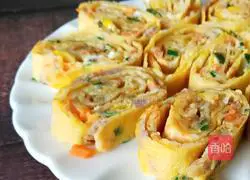 Colorful Illustration of how to make egg rolls 16