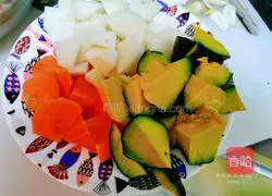 Illustration of how to make curry fish balls and vegetable stew 2