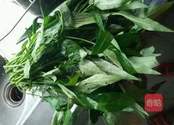 Illustration of how to make water spinach 1