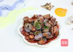 Illustration of how to make fried clams with red glutinous rice 11