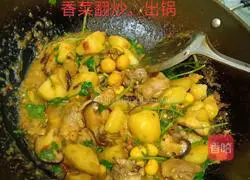 Illustration of Braised Chicken Nuggets with Mushrooms and Potatoes 11