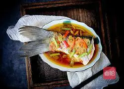 Illustration of steamed fish tail with chopped pepper sauce 7