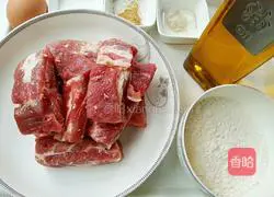 Illustration of how to make fried pork ribs 1