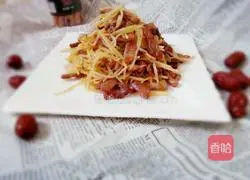 Illustration of how to make fried pork with shredded potatoes 6