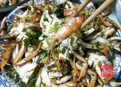 Illustration of how to steam baby shrimp with June yellow 13