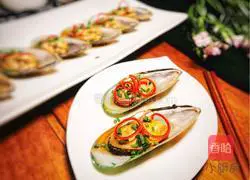 Illustration of how to make green clams with scallion oil 12