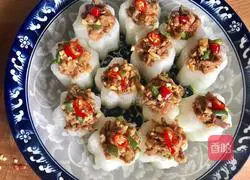 Illustration of how to make stuffed winter melon 10