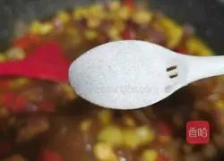 Illustration of how to make curry chicken rice 13