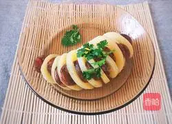 Illustration of how to make sausage and steamed organ potatoes 7