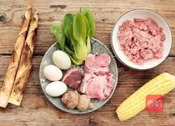 Fried three fresh bamboo shoots Illustration of how to make crispy meatballs 1