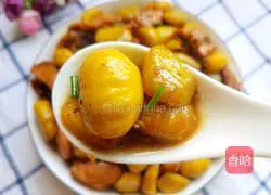 Illustration of how to make chestnut roasted chicken nuggets 2