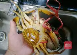 Illustration of how to make green crab with scallion oil 1